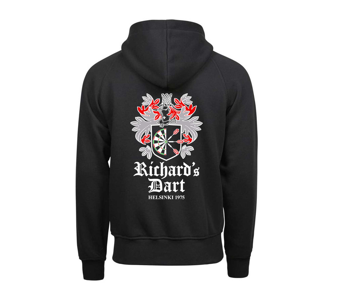 Richard´s Dart Musta Brodeerattu VetoketjuHuppari