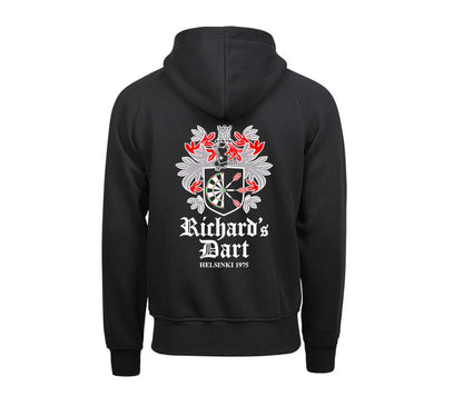 Richard´s Dart Musta Brodeerattu VetoketjuHuppari